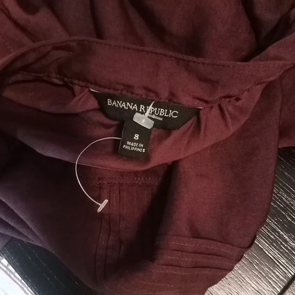 Banana Republic Tie Waist Button Shirt Dress Magenta - Picture 7 of 7